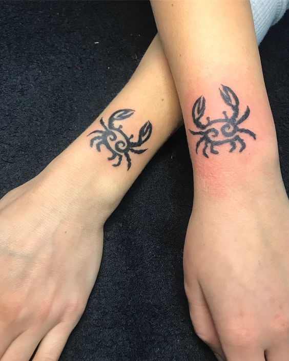 Cute Crab Tattoo for couple