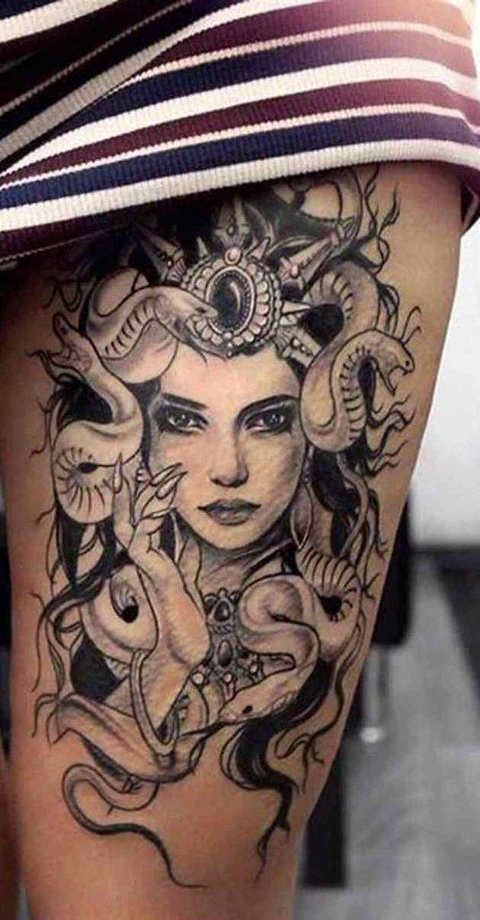 Medusa Tattoo on shoulder for women