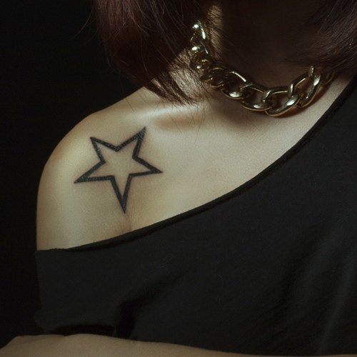 Star Tattoo on shoulder for women
