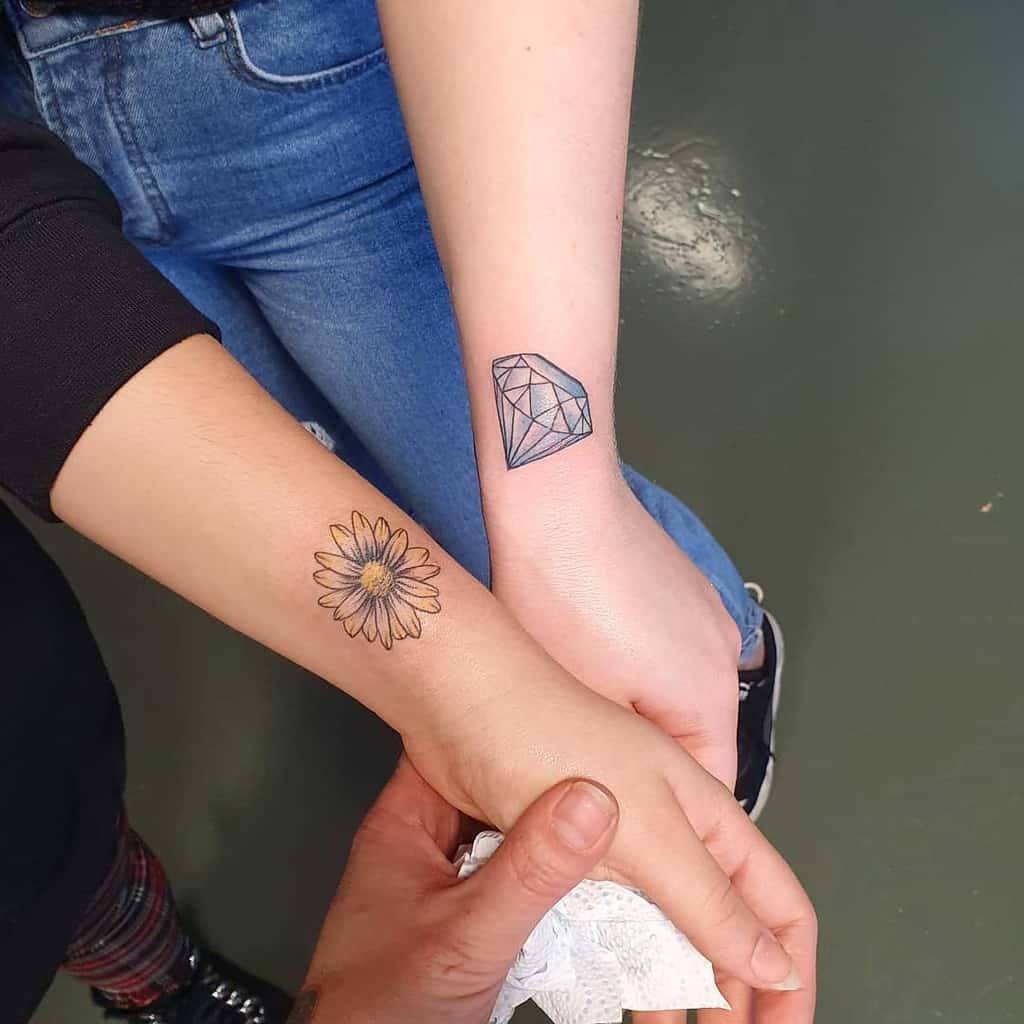 Daisy Tattoo  on Wrist for couple