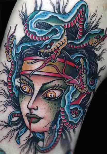 colorful Medusa Tattoo for men