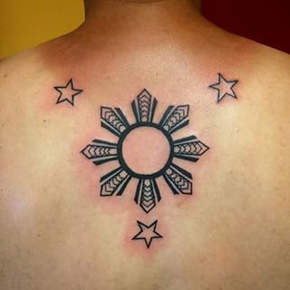 Filipino Star Tattoo at back
