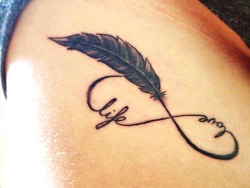Forever Infinity Feather Tattoo 