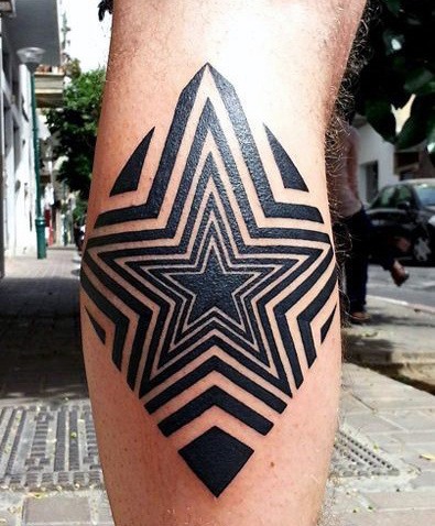 Vibrant Black Star Tattoo for men