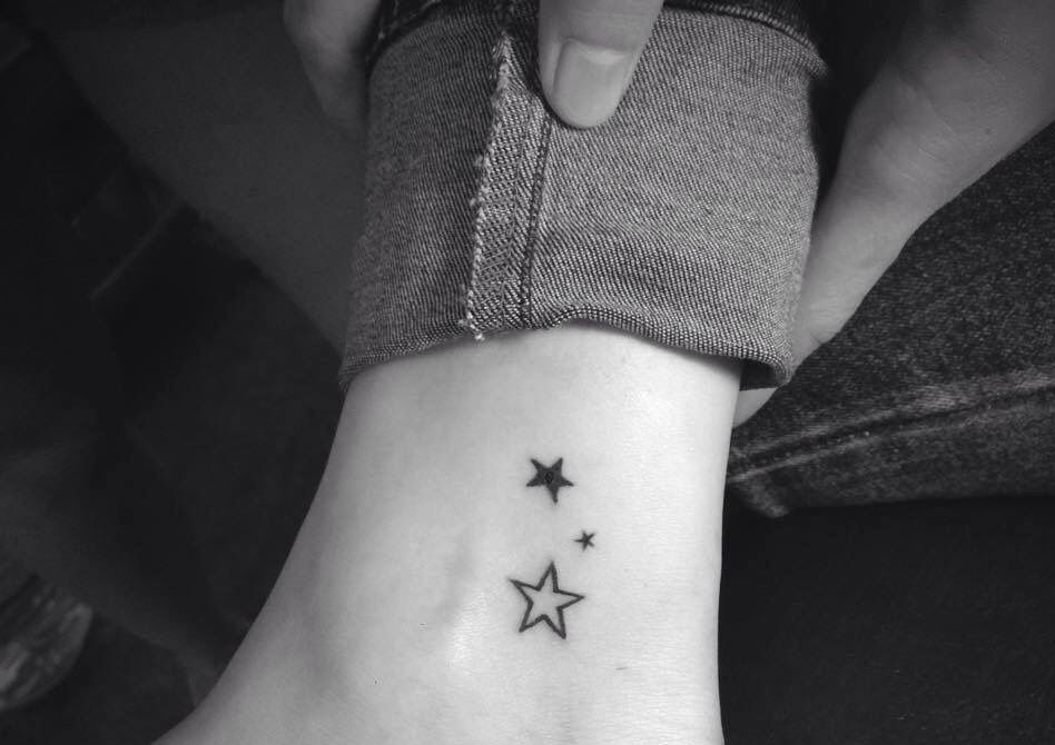Three Star Tattoo on leg