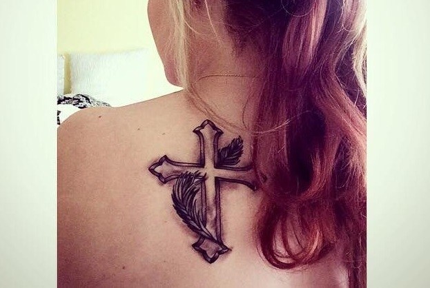 Christian Feather Tattoo for Women