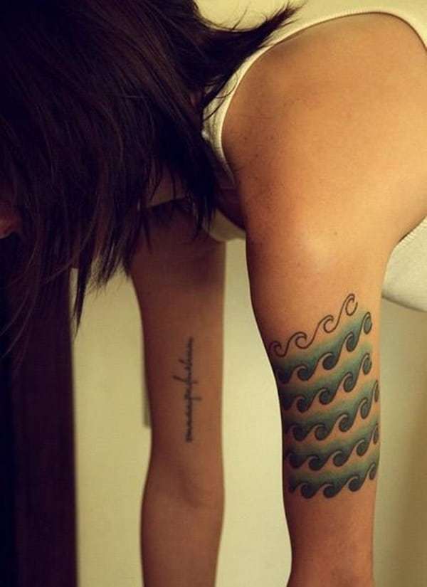 Basic Wave Tattoo on Arm for women