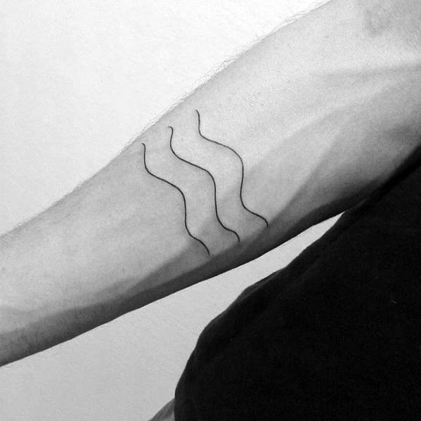 Simple lines Wave Tattoo