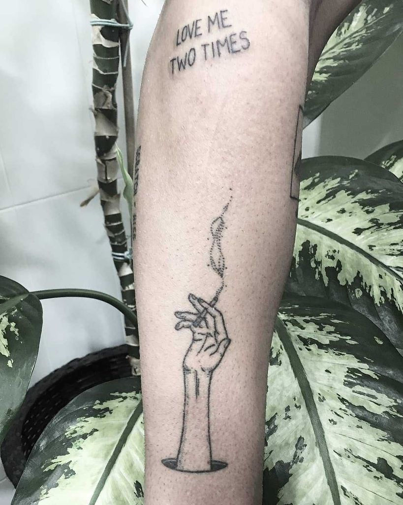 Cigarette Tattoo with Quote