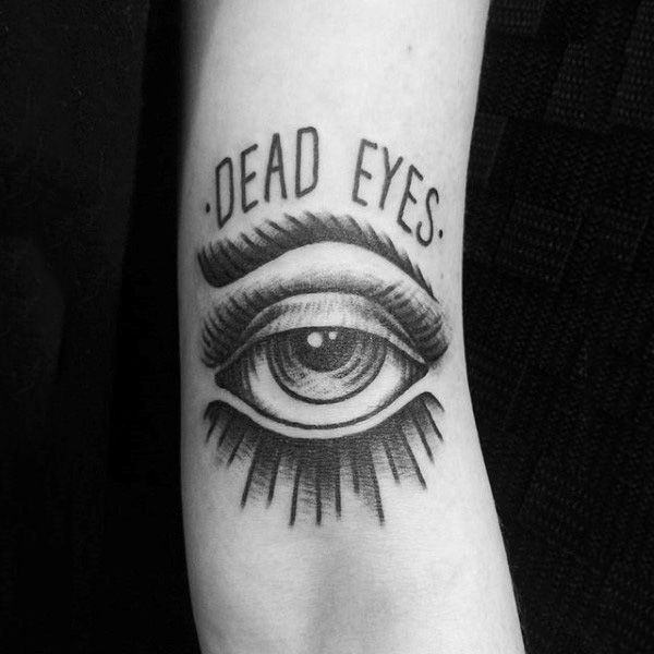 Classy Single Dead Eye Tattoo on arm for women