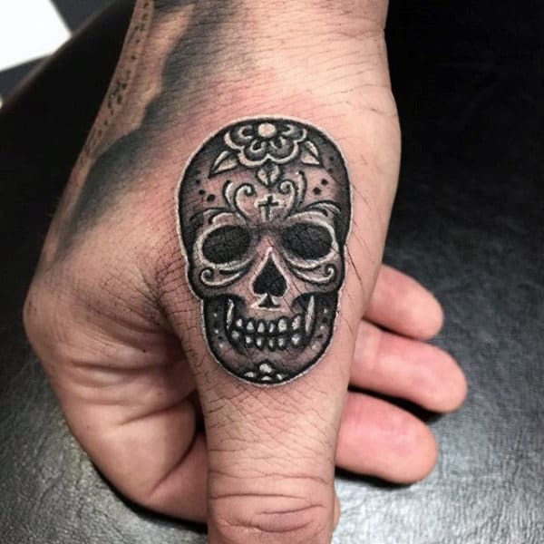 Tiny Skull Tattoo for men