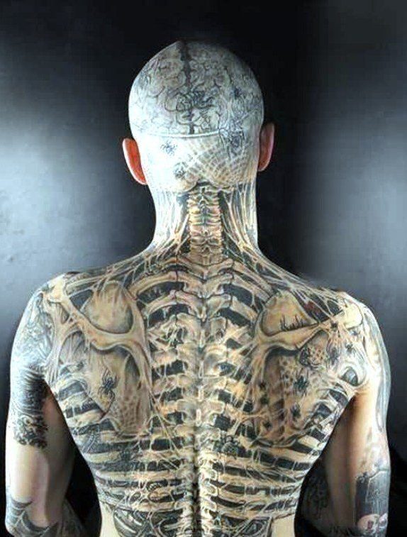 Human Skull tattoo for men on body
