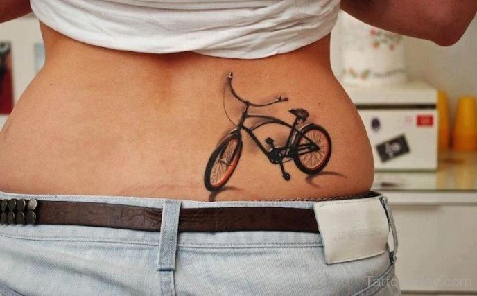 Cycle Tattoo at your lower back for women