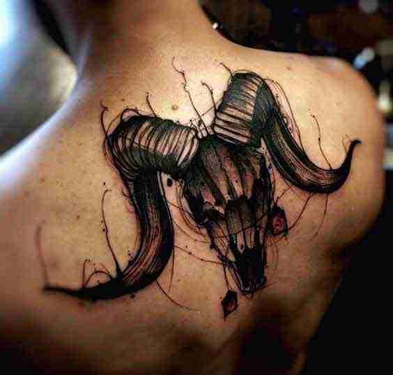 Aries Tattoo design for men on back