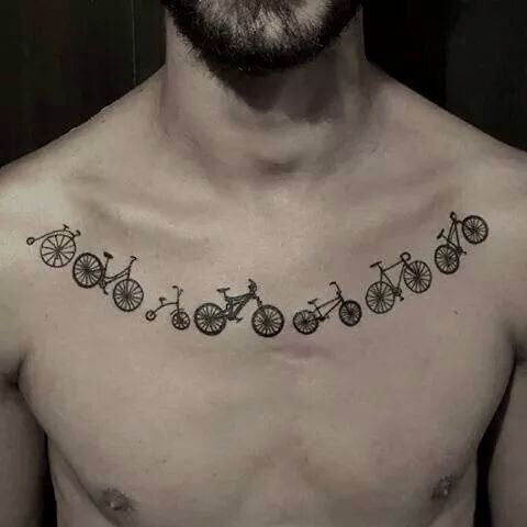 Cycle Tattoo on chest for men