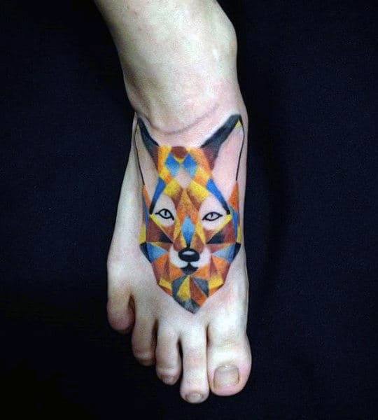 Fox Face Tattoo on foot