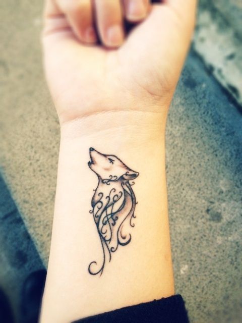 Tribal Fox Tattoo on wrist for woman
