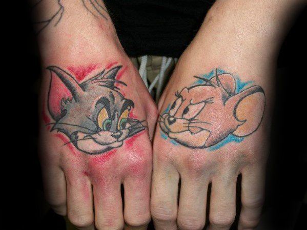 Tom & Jerry Tattoo on hand for men