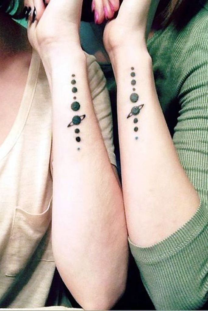 Space Theme Tattoo on hand for women