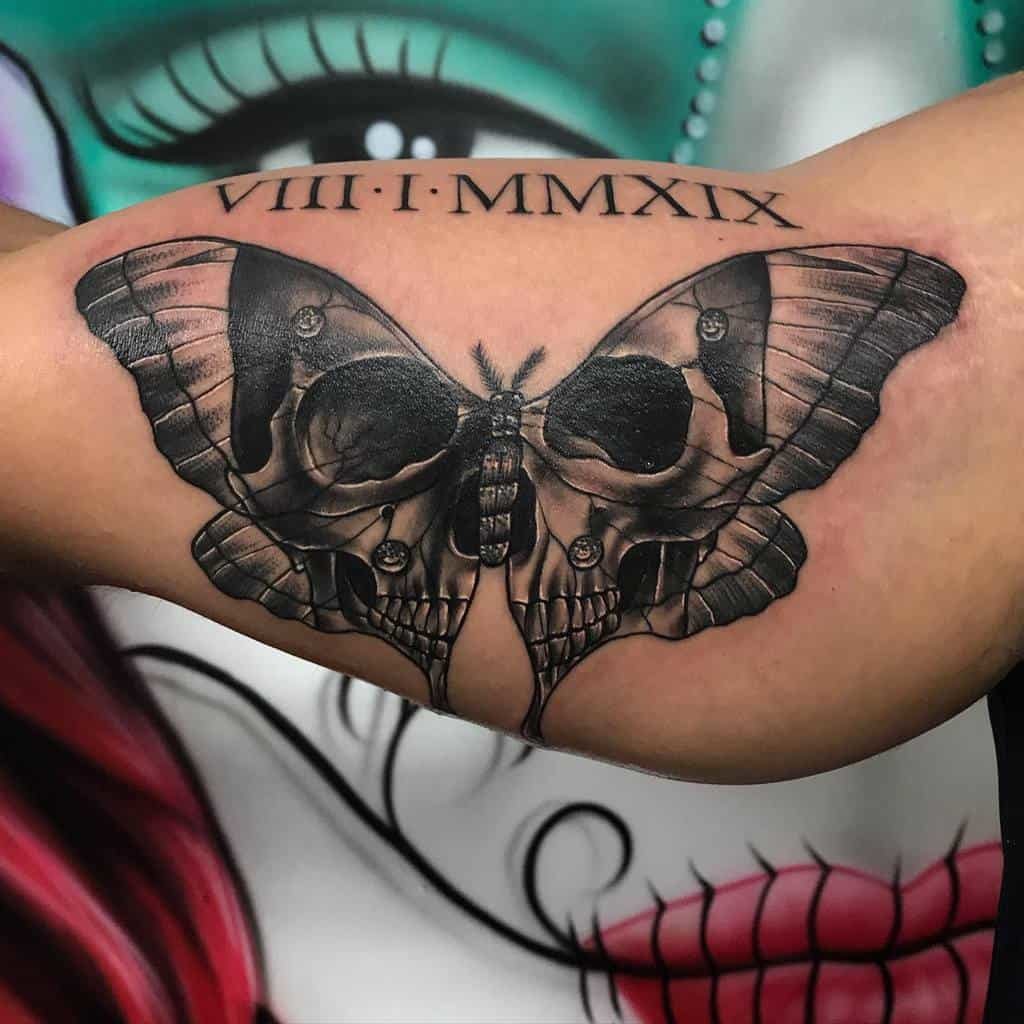 Death Moth Tattoo on arm for men