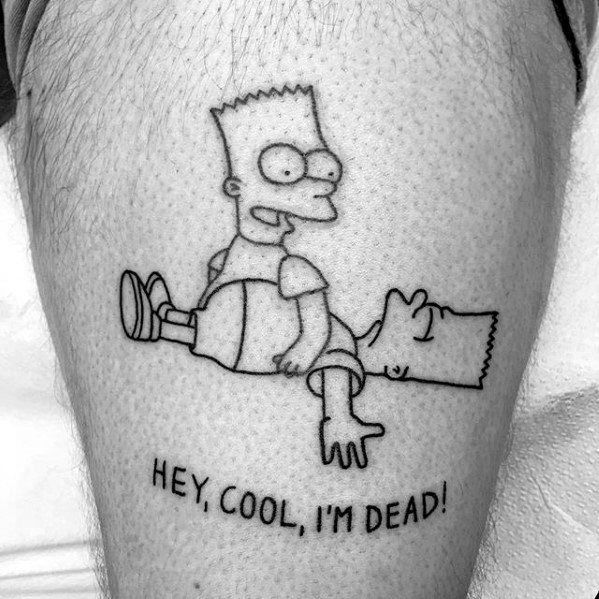 Simpsons Tattoo  leg 