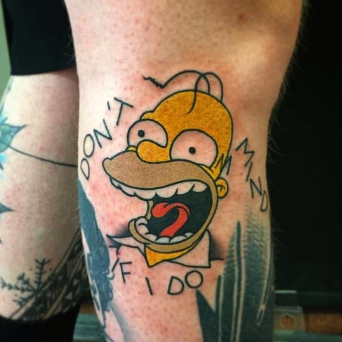 Homer Simpsons Tattoo  for men
