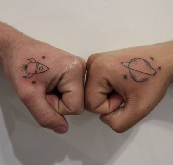 Planet Tattoo on hand