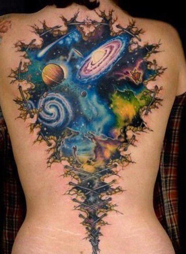 Space Theme Tattoo