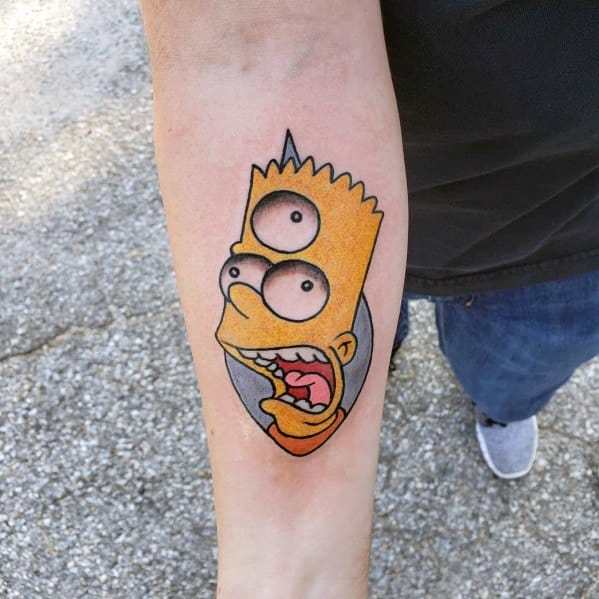 # eye Simpsons Tattoo  on forearm 