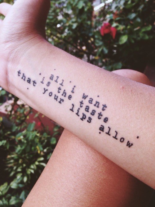 Song Lyrics tatoo