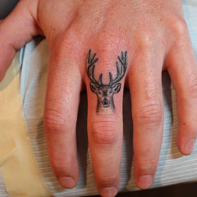Tiny deer Tattoo for men