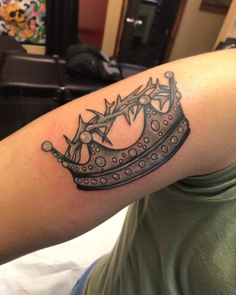 Crown Tattoo on hand for women