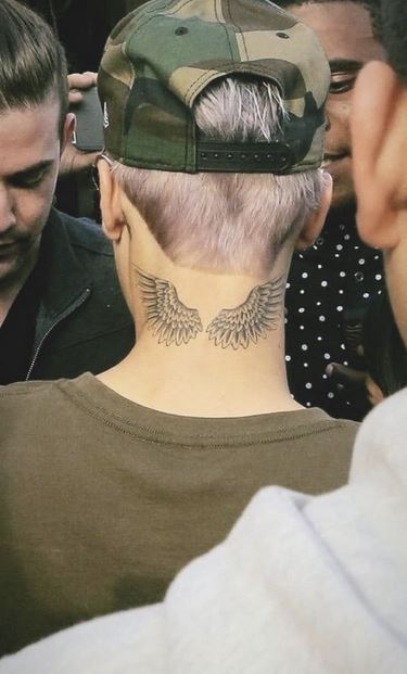 Justin Bieber angel wings tattoo