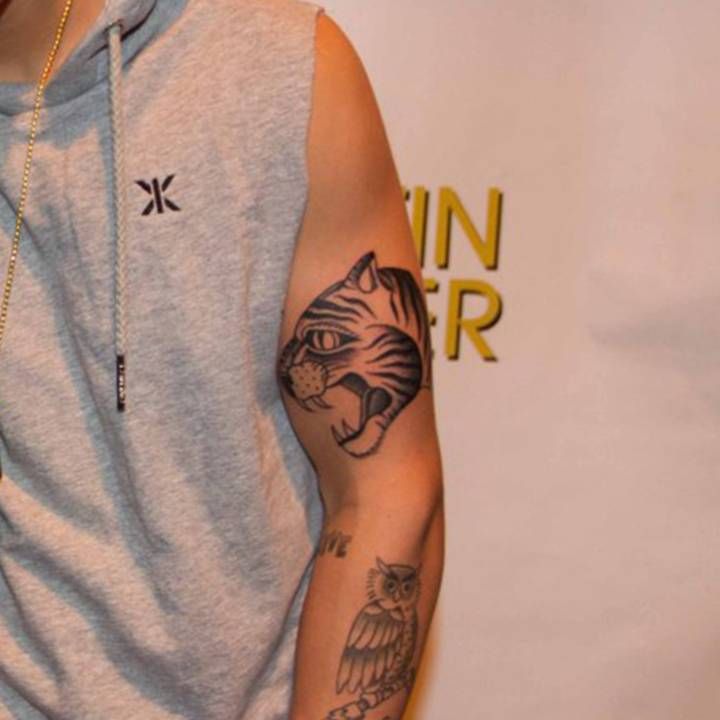 Justin Bieber Tiger Tattoo on hand