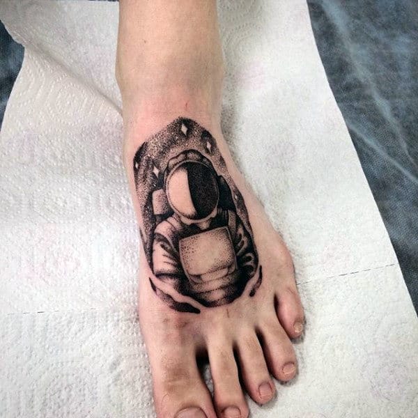 Handmade vs machine  made Dotwork tattoo on leg
