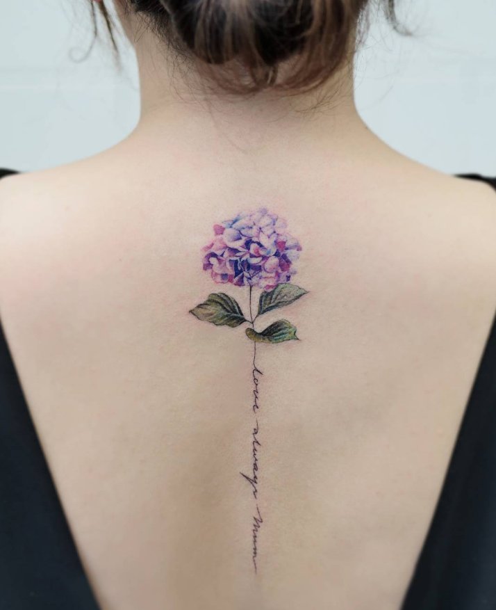 Hydrangea flower  Hydrangea tattoo Small tattoos Hip tattoos women
