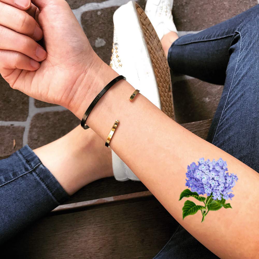Realistic Hydrangea Tattoo for girl