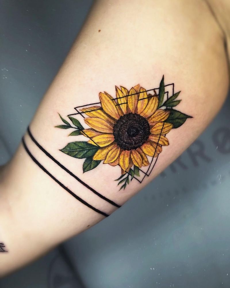 Stem less sunflower tattoo