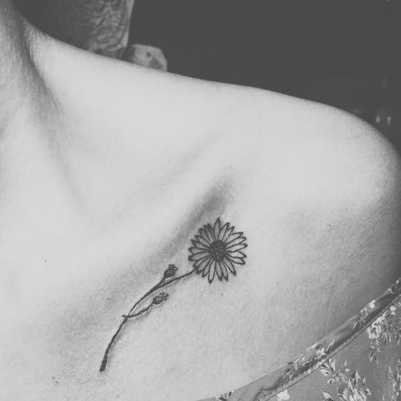 Black ink tattoo on shoulder for women