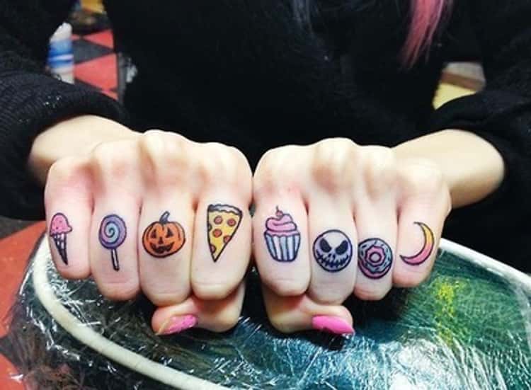 Food Tattoo design in finger for women