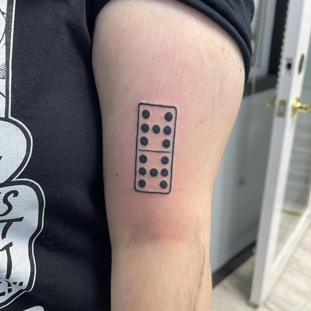 Domino Tattoo on forearm for men