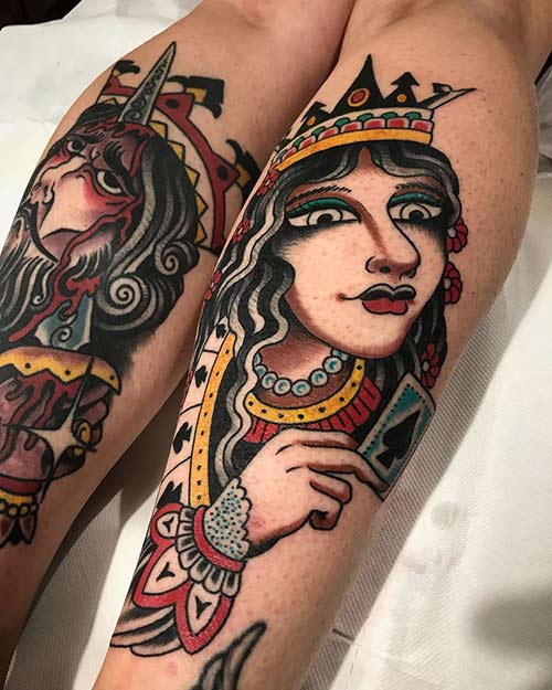 Tribal Tattoo for women on both the leg