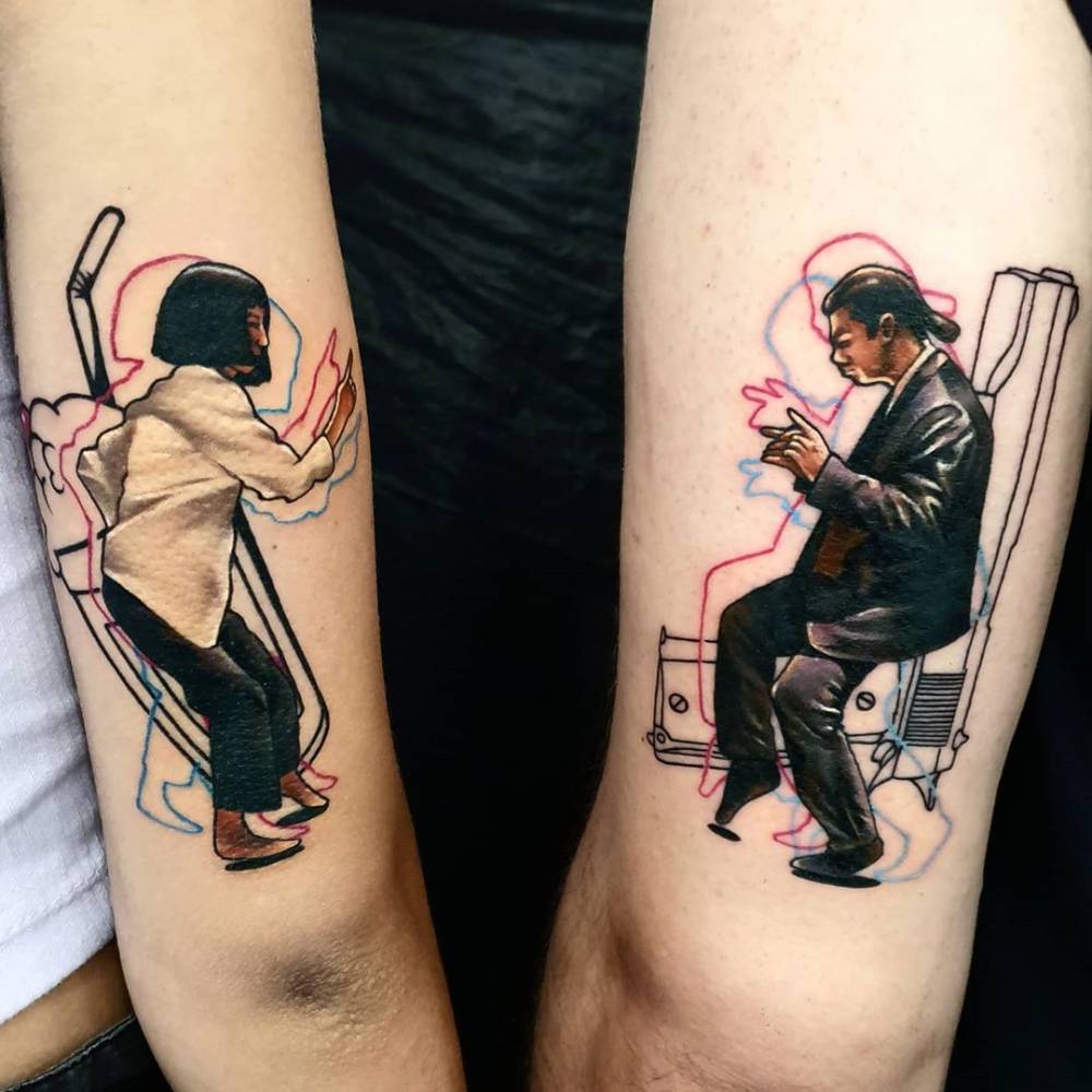 3 D pop art tattoo on hand for both