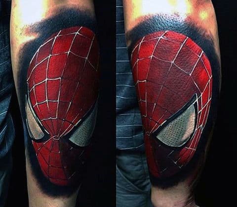 Spider man face Tattoo