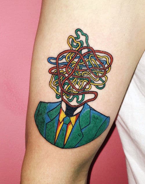 Fictional pop art tattoo on hand