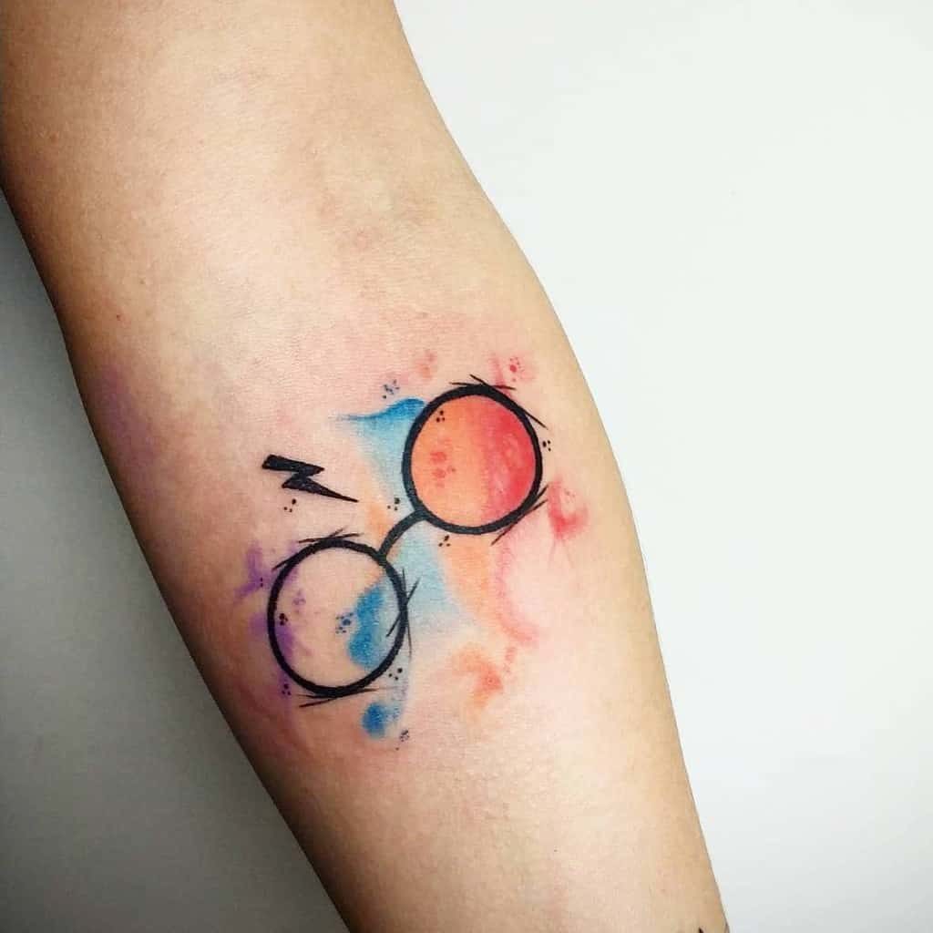 Watercolor Harry potter Frame Tattoo