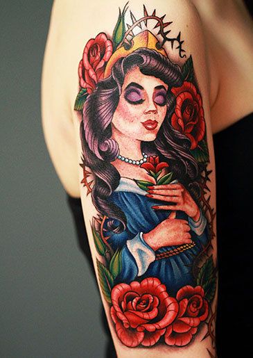 Queen Card tattoo for women on forearm