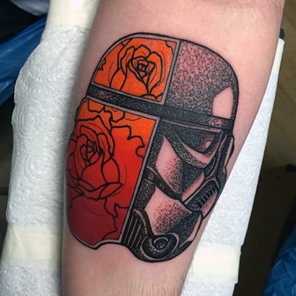 Orange Rose with Star war tattoo