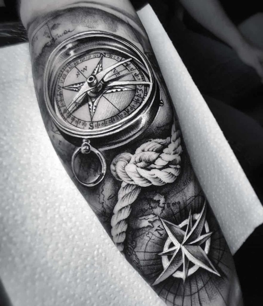 compass tattoo for men on 2022